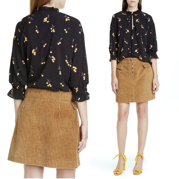 NWT BAUM UND PFERDGARTEN 90s Corduroy High Waist Flap Cargo Pocket Mini Skirt 4 - Picture 5 of 8